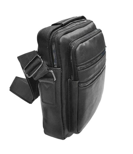 Sacoche bandoulière homme en polyuréthane - Noir- Elégance fonctionnelle pour un style urbain