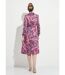 Robe boutonnée col tailleur mi longue imprimée-2