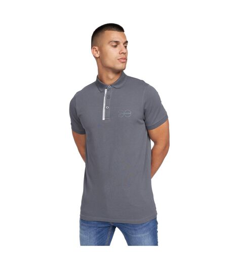 Mens Mcclay Polo Shirt Charcoal Crosshatch