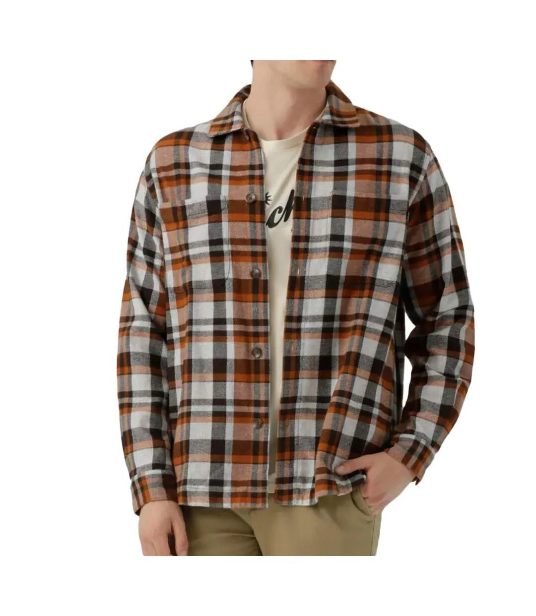 Chemise marron homme dockers a6426-1