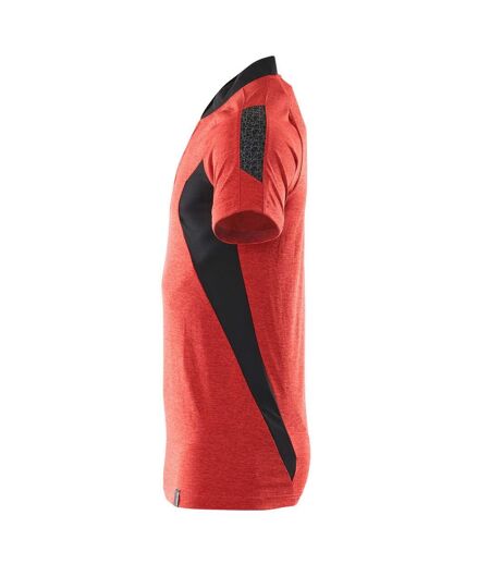 Mens Accelerate Polo Shirt Traffic Red Black Mascot