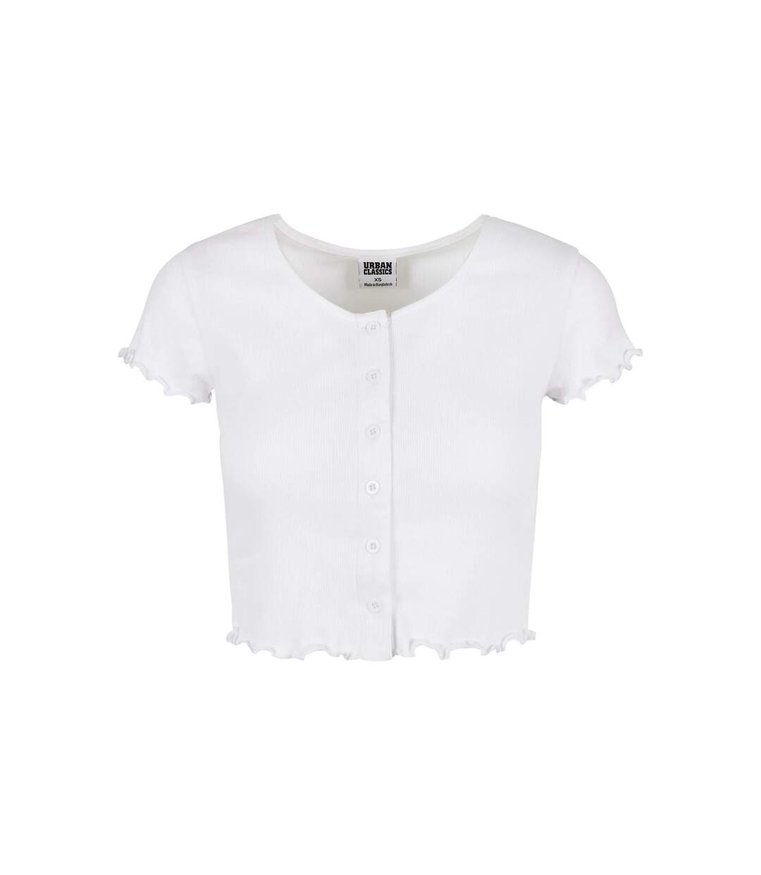 Haut Court Motif/style Côtelé Femme Blanc Urban Classics-1