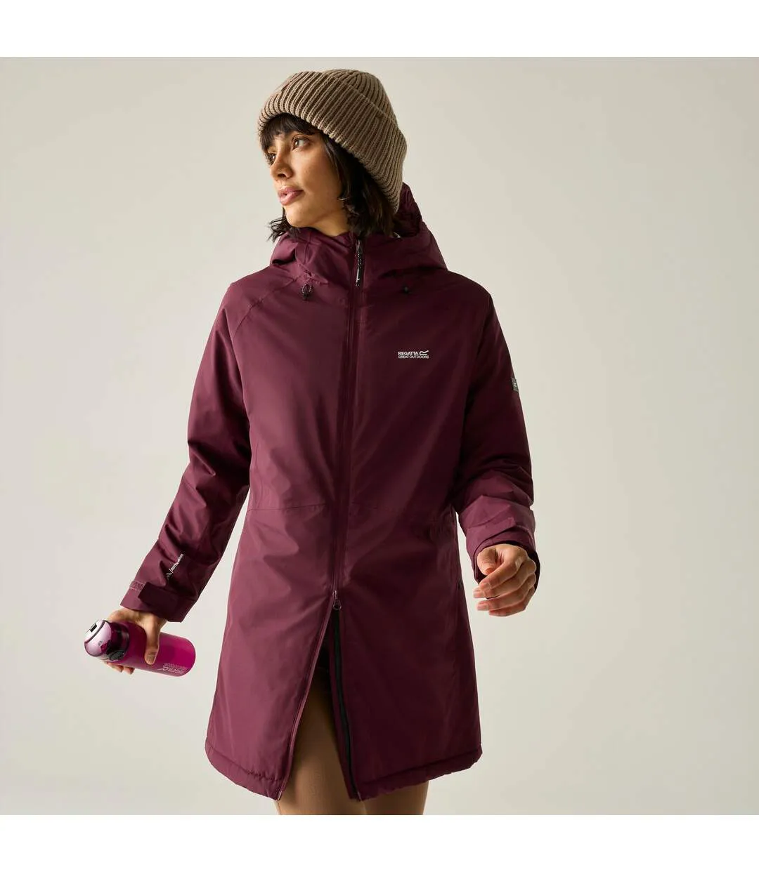 Veste Imperméable Et Isolante À Capuche Ajustable Mabrie Femme Pourpre Regatta-1