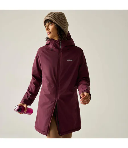 Veste Imperméable Et Isolante À Capuche Ajustable Mabrie Femme Pourpre Regatta