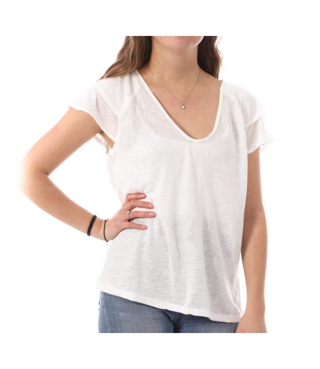 T-shirt Blanc Femme Vero Moda Lina - L