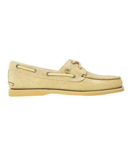 Mens Classic Textured Suede Lace Up Boat Shoes Light Green Timberland