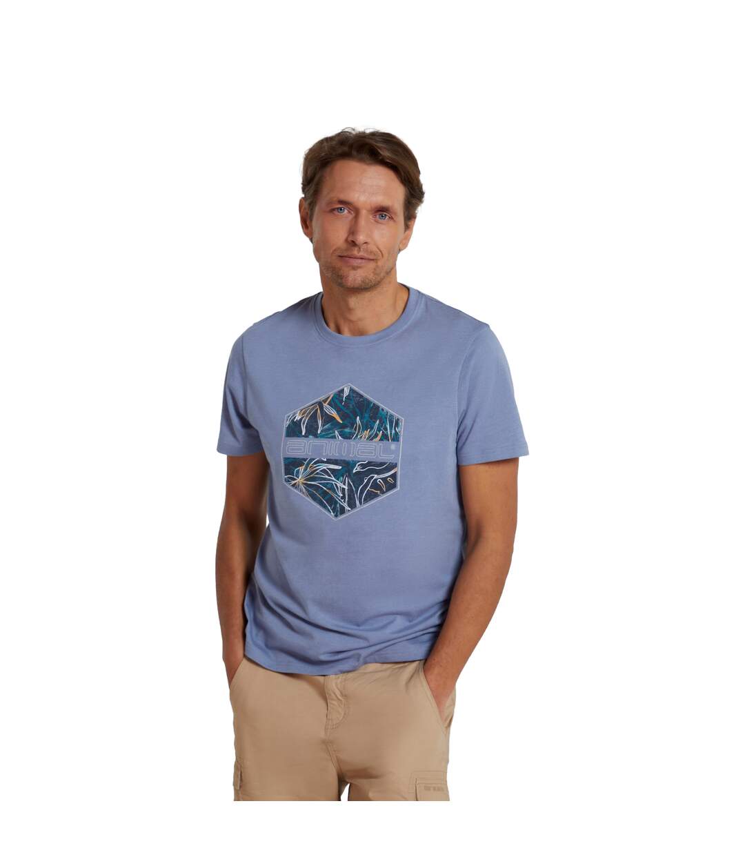 Mens Jacob Organic T-shirt Blue Animal-2
