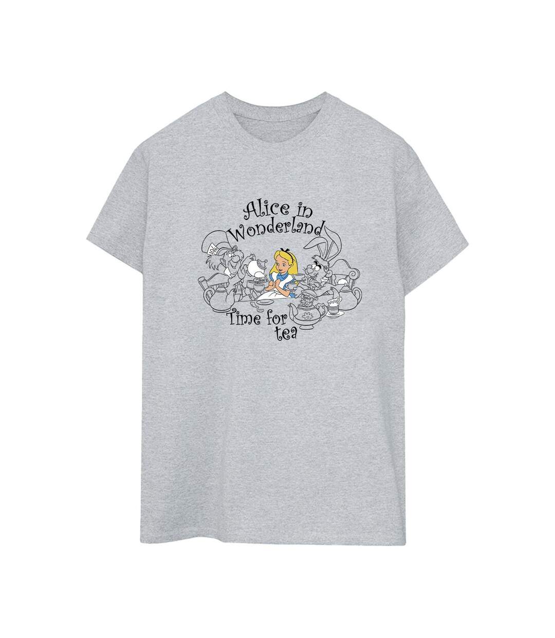 Disney - T-shirt ALICE IN WONDERLAND TIME FOR TEA - Femme (Gris sportif) - UTBI8981-1