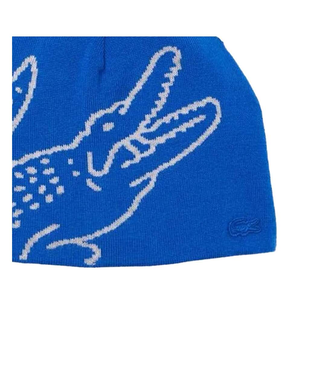 Bonnet bleu/blanc homme lacoste broderie-2