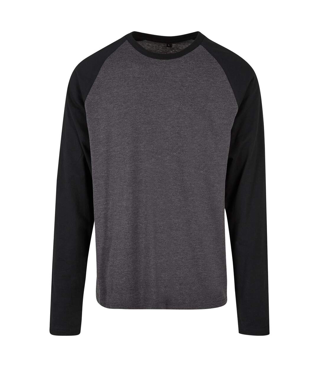 T-shirt Manches Longues Motif/style Contrasté Homme Charbon Noir Build Your Brand-2