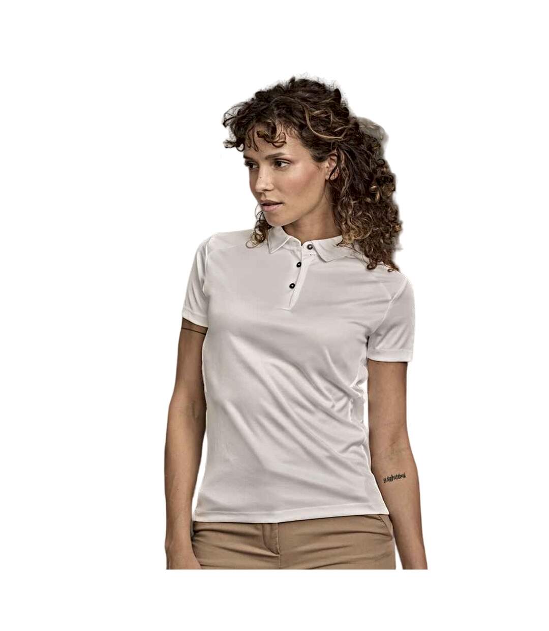 Polo luxury femme blanc Tee Jays