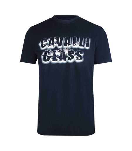 T-shirt Motif Fumée Homme Bleu Marine Cavalli Class