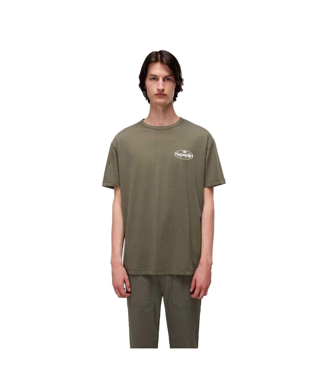Mens Graphic T-shirt Green Napapijri-1