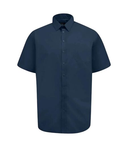 Mens D555 Lucas Stretch Kingsize Short-sleeved Shirt Navy Duke