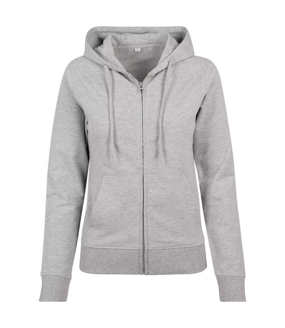 Veste À Capuche Femme Gris Chiné Build Your Brand-1