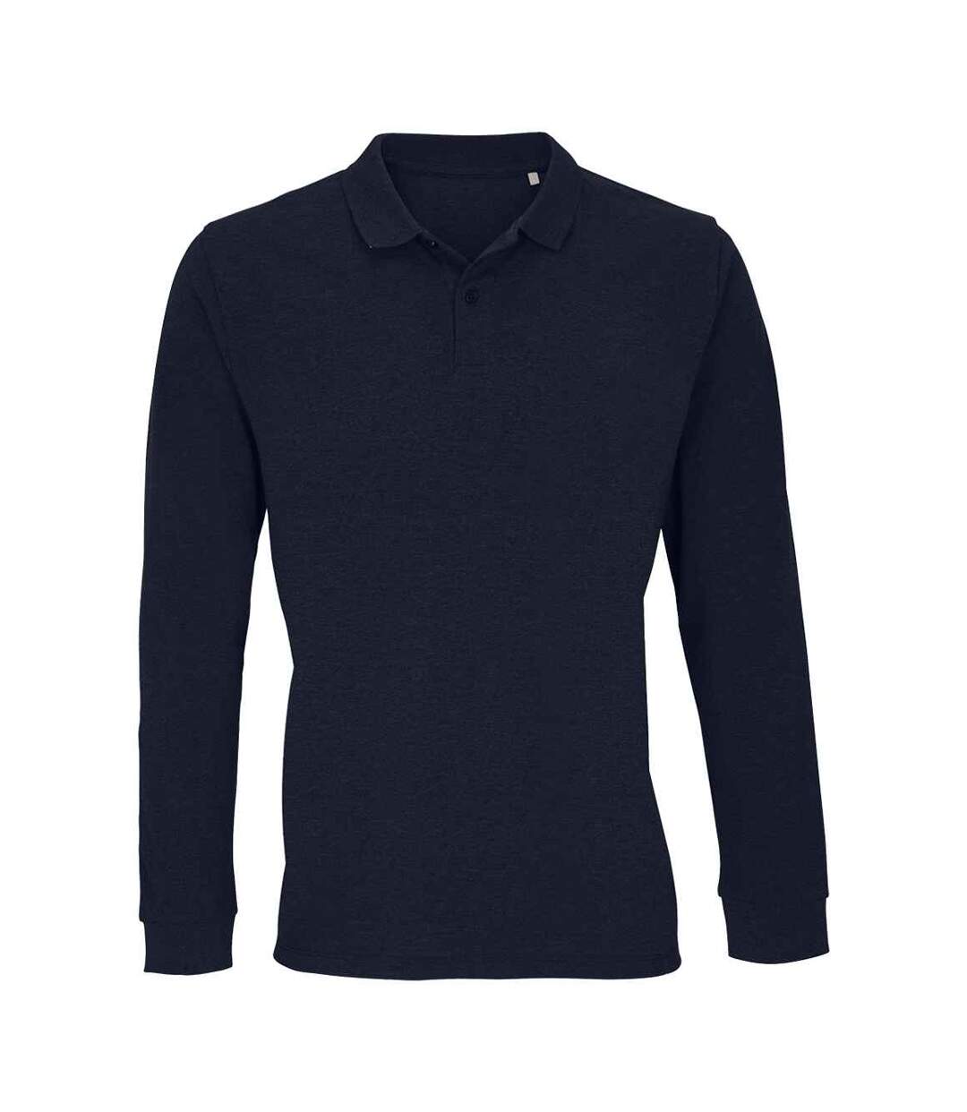 Unisex Adult Planet Long-sleeved Polo Shirt French Navy SOLS-1