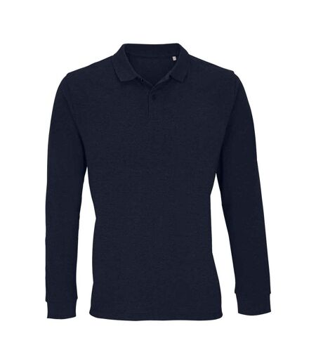 Unisex Adult Planet Long-sleeved Polo Shirt French Navy SOLS