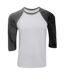 Canvas Mens 3/4 Sleeve Baseball T-Shirt (White/Deep Heather) - UTBC1332