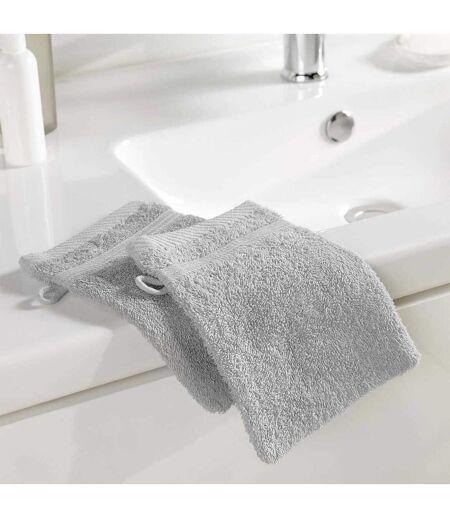 Lot de 2 Gants de Toilette Tendresse 15x21cm Gris Perle