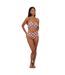 Womens/ladies Polka Dot Scoop Neck Bikini Top Tan White Brave Soul-4