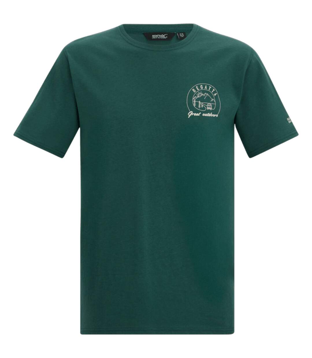 T-shirt Motif/style Lever Du Soleil Cline Homme Vert Regatta-1