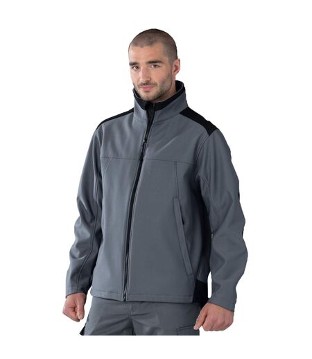 Workwear Mens Softshell Breathable Waterproof Membrane Jacket Convoy Grey Russell