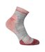 Pack Of 2  Womens/ladies Crew Socks  Grey Pink Skechers-2