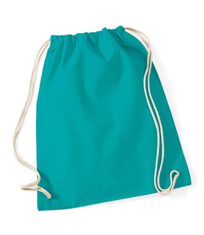 Westford Mill Cotton Gymsac Bag - 12 Liters (Emerald) (One Size) - UTBC1219