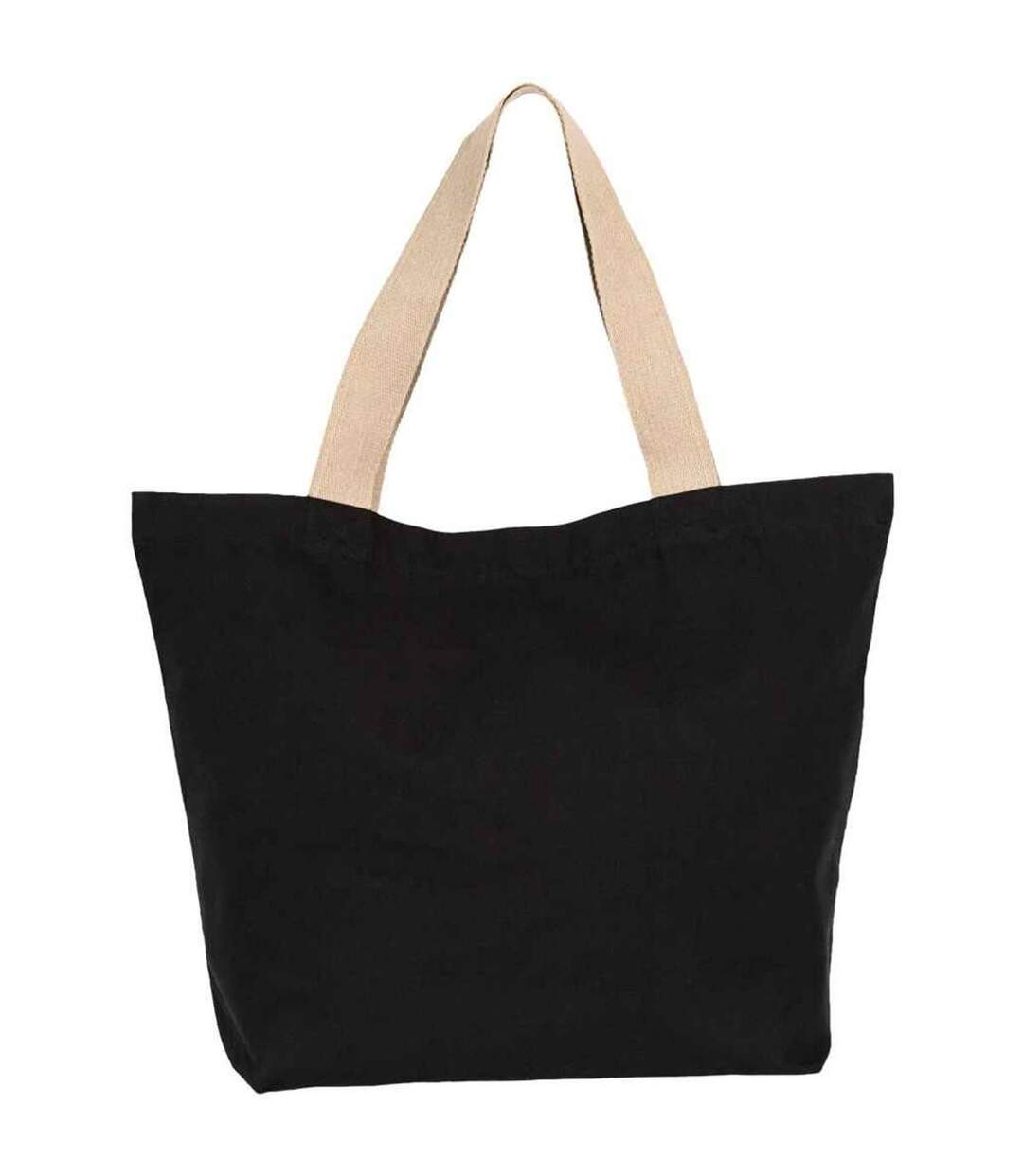 Large recycled flat base tote bag one size black night/hemp Kimood-1