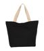Large recycled flat base tote bag one size black night/hemp Kimood-1
