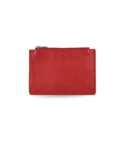 Katana - Porte-cartes compact en cuir - rouge - 8761