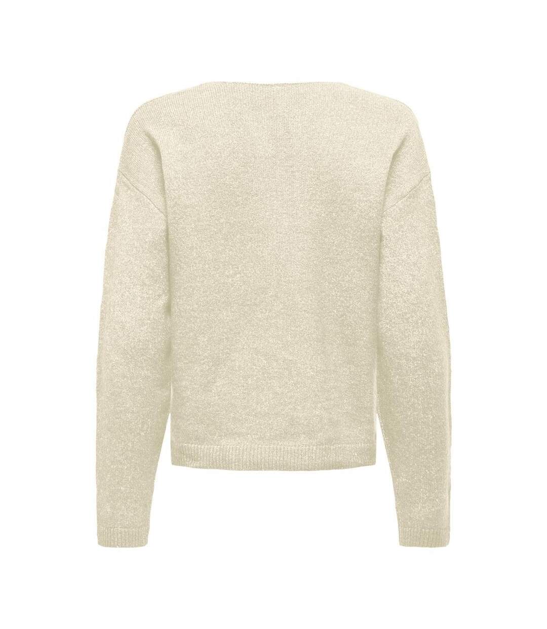 Pull beige femme only veoni-2