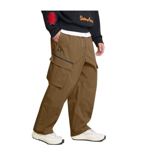 Mens Utility Loose Fit Cargo Jogging Bottoms Brown Under Armour