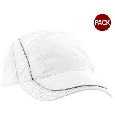 Lot de 2  casquettes de baseball adulte blanc Beechfield