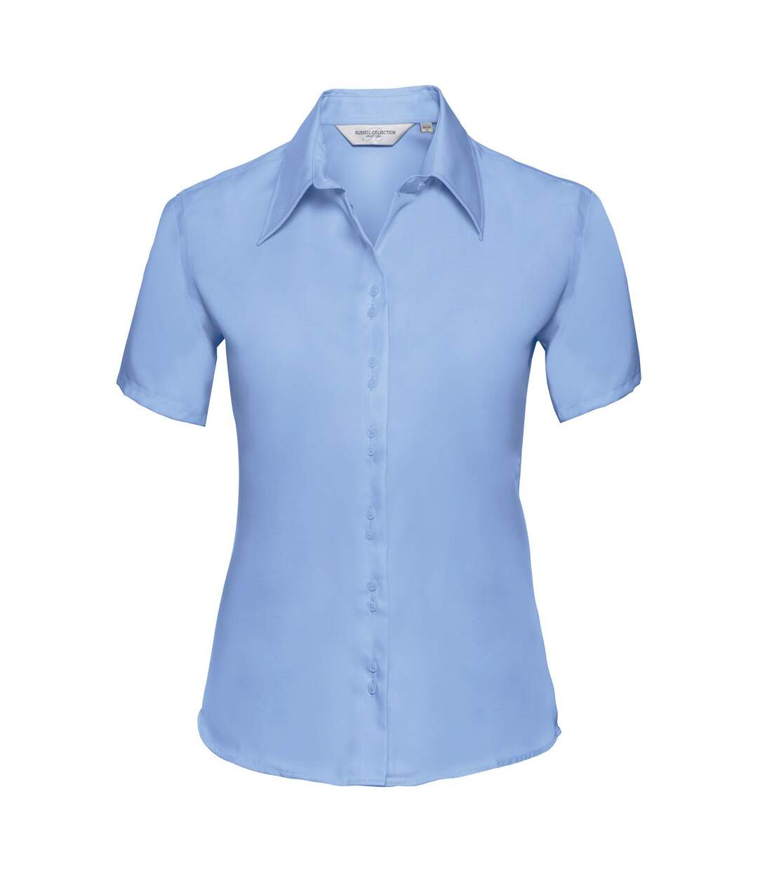 Collection Chemisier À Manches Courtes Sans Repassage Femme Bleu Pâle Russell-1