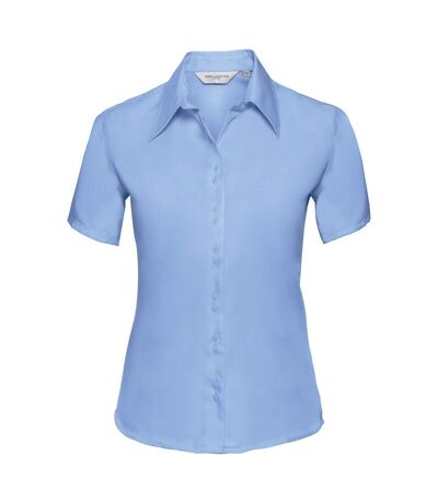 Collection Chemisier À Manches Courtes Sans Repassage Femme Bleu Pâle Russell