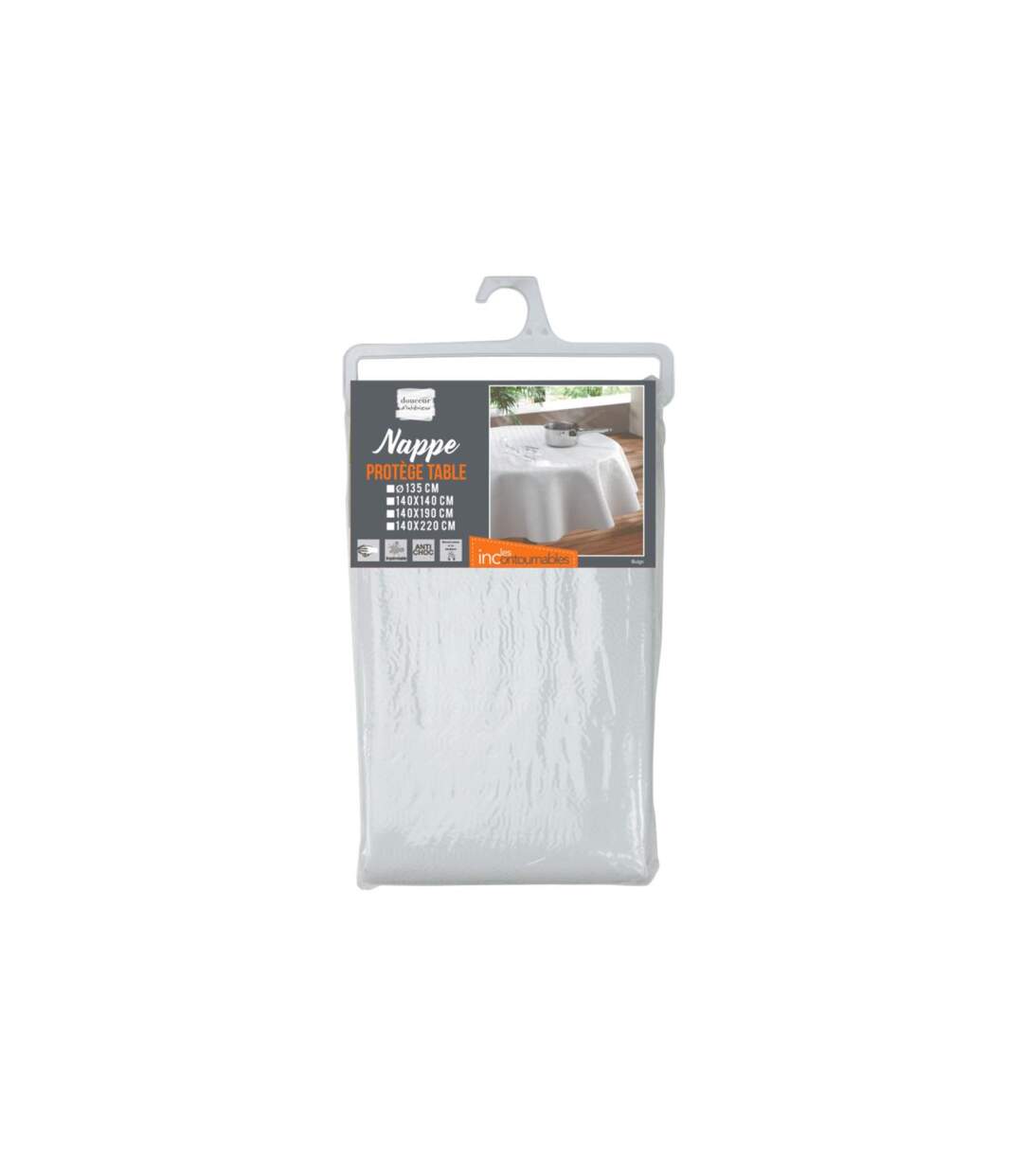 Sous Nappe Protège Table Bulgo 140x140cm Blanc-5