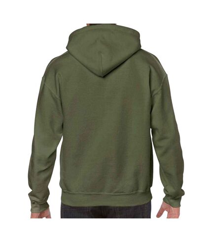 Sweat à capuche homme vert kaki Gildan