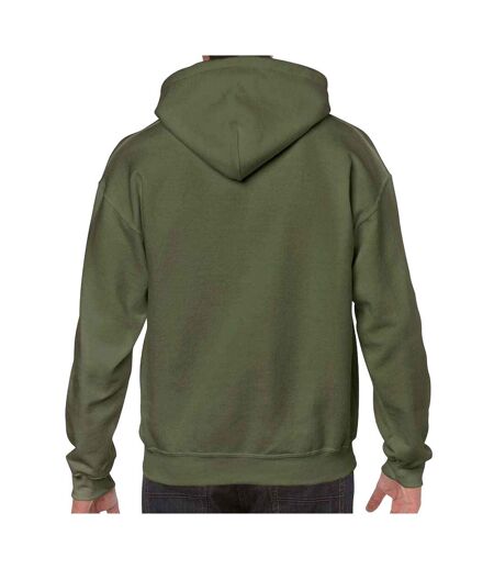 Sweat à capuche homme vert kaki Gildan