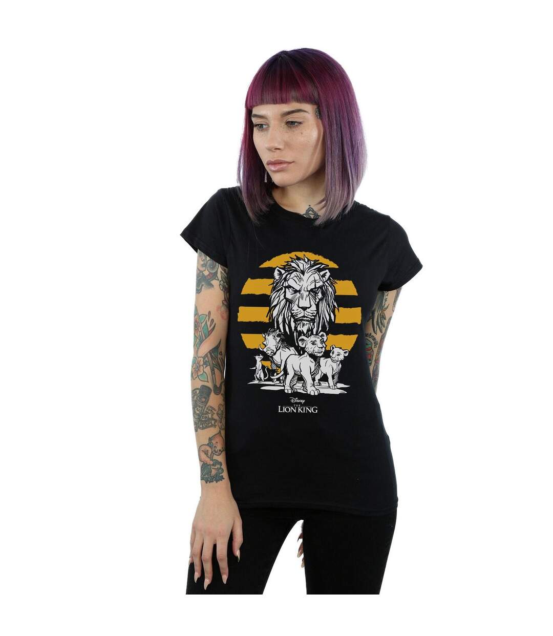 Disney - T-shirt THE LION KING MOVIE GROUP - Femme (Noir) - UTBI25116-2