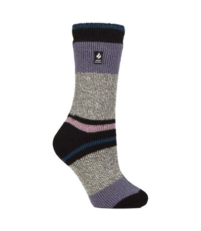 Ladies Soft Warm Winter Stripe Patterned Thermal Socks