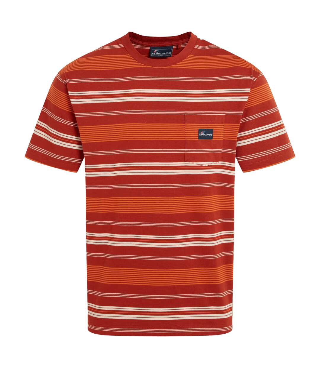 T-shirt Manches Courtes Motif/style À Rayures Pointer Homme Rouge Orange À Rayures Craghoppers-2