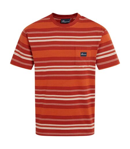 T-shirt Manches Courtes Motif/style À Rayures Pointer Homme Rouge Orange À Rayures Craghoppers