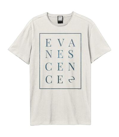 Unisex adult block evanescence t-shirt vintage white Amplified