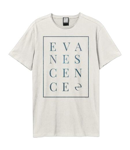 Unisex adult block evanescence t-shirt vintage white Amplified