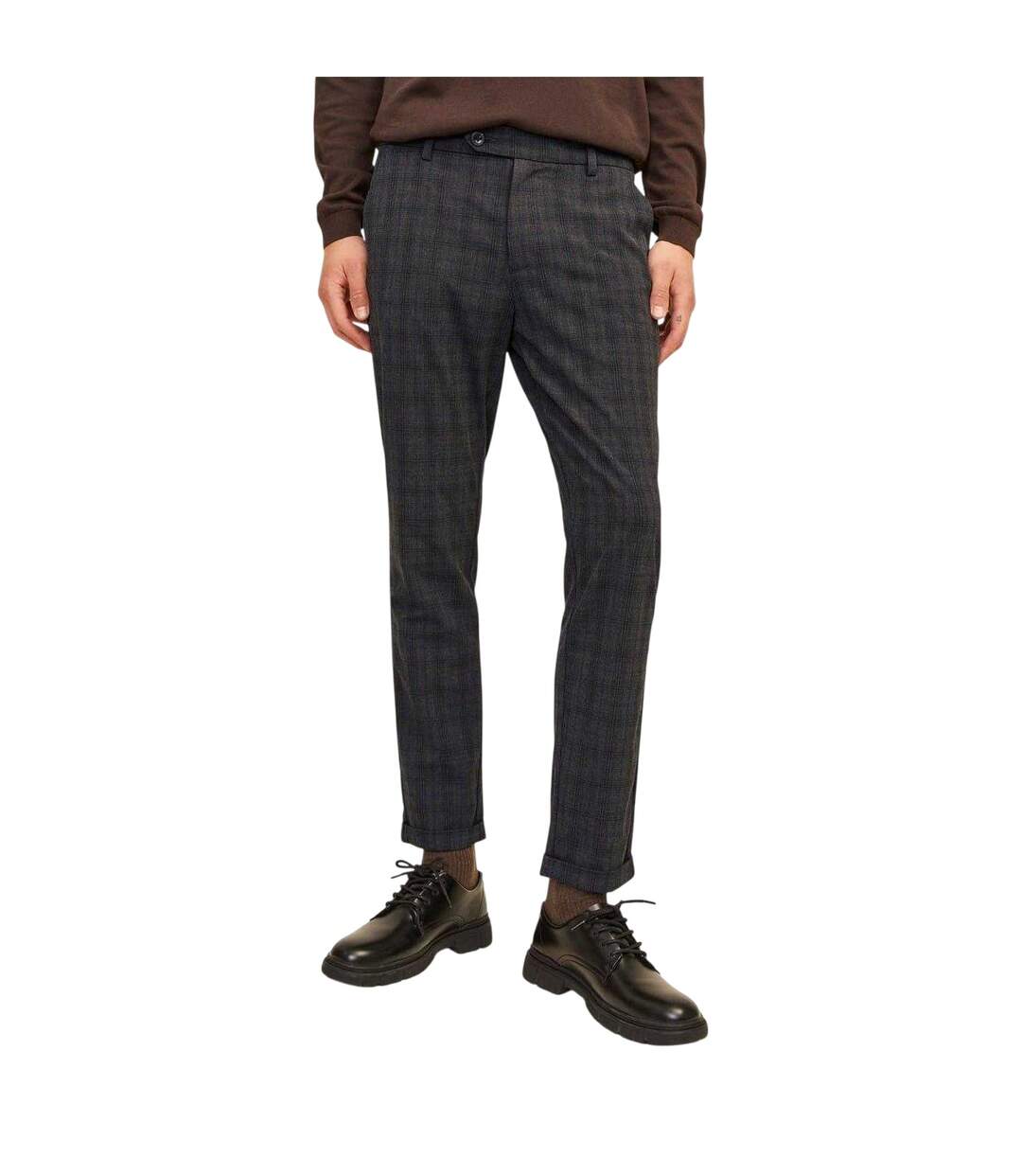 Mens Marco Plaid Slim Chinos Black Jack And Jones-4