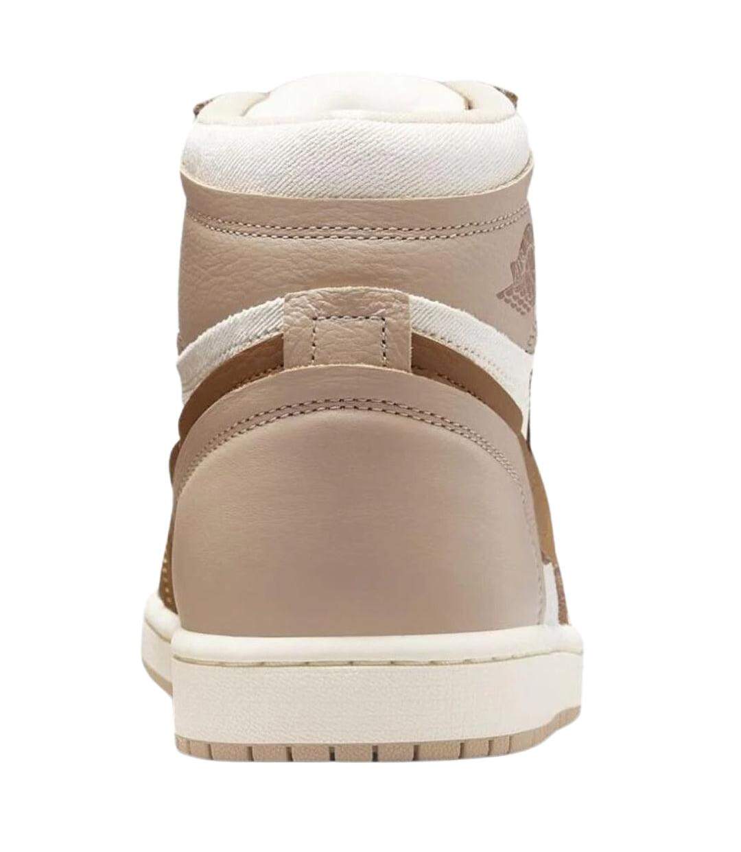 Womens/ladies Air Jordan 1 Leather High-top Trainers Brown Nike-2