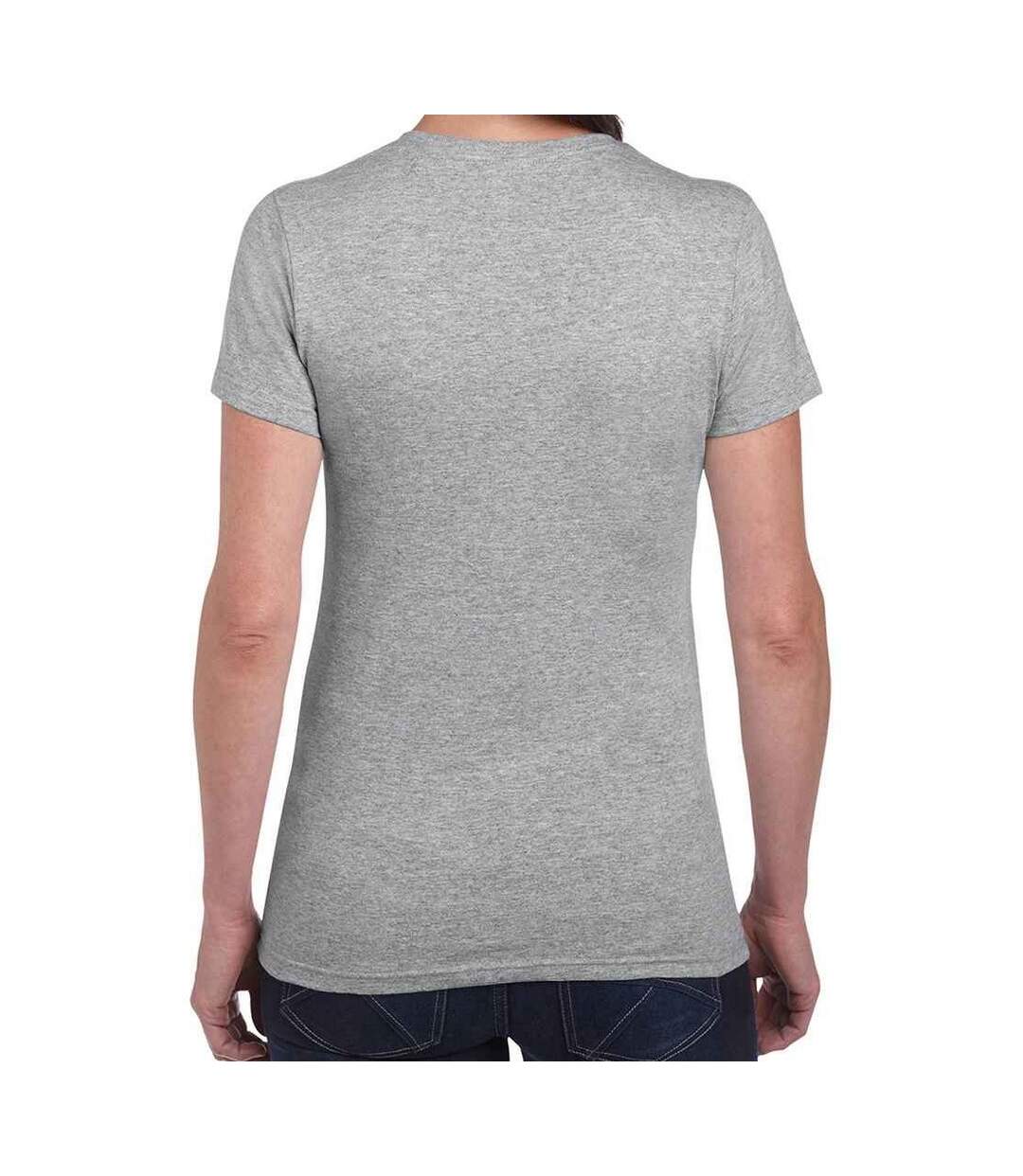 T-shirt heavy cotton femme gris chiné Gildan