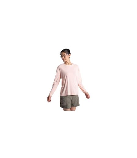 T-shirt Manches Longues Motif/style Quadrillage Femme Rose Pâle Craghoppers