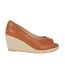 Womens/ladies heather peep toe wide wedges tan Good For The Sole